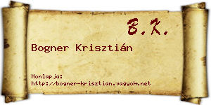 Bogner Krisztián névjegykártya